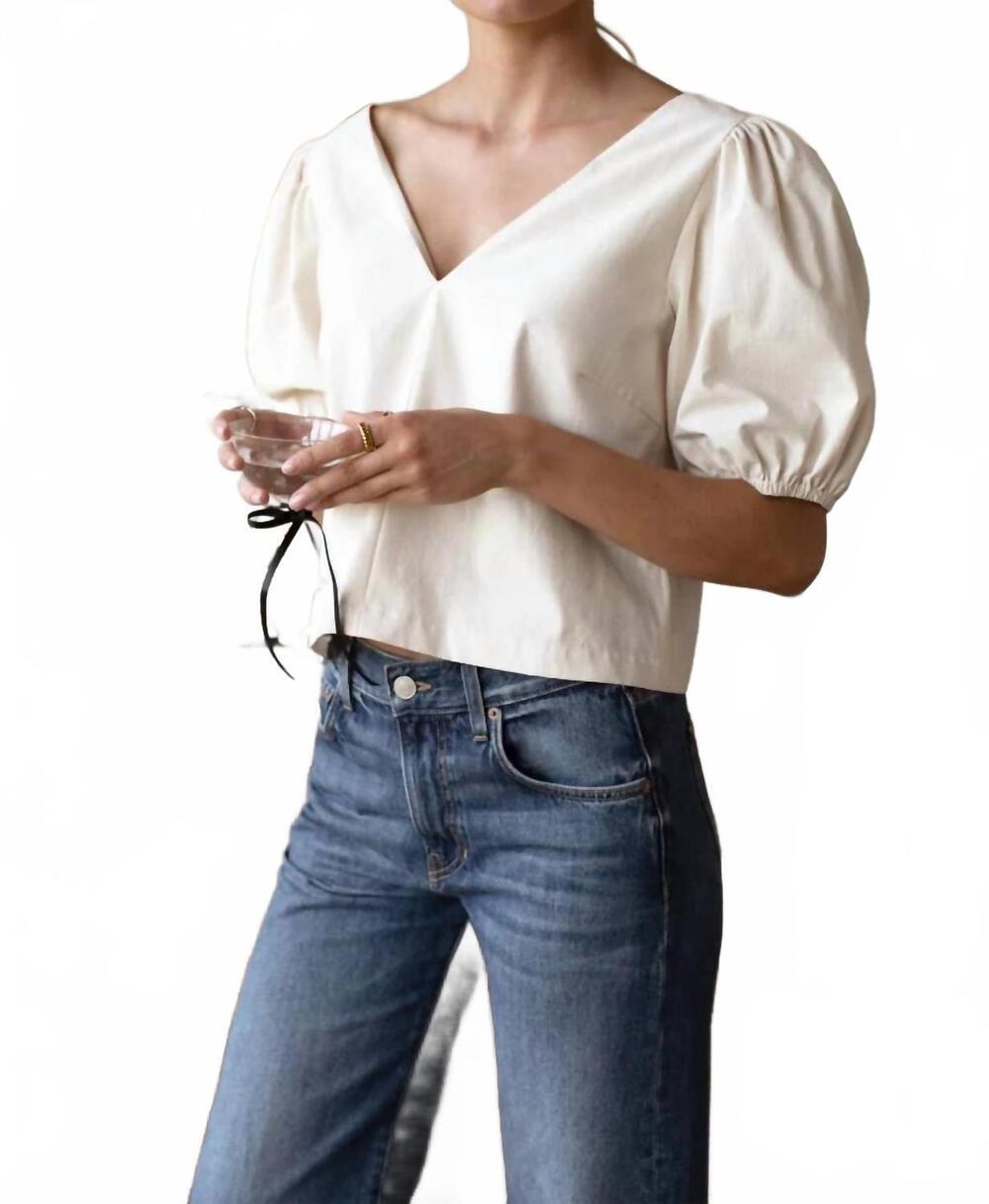 NEW EMERSON FRY viscose v top in white swan